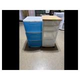 Mixed lot of Plastic Drawer Storage Carts Blue...