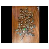 Vintage Metal Leaf Wall Art Gold Black