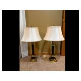 Mixed Lot of Brass Wood Table Lamps