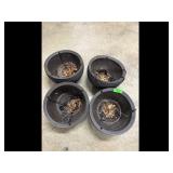 Set of 4 Dark Brown Hanging Planters