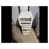 White Plastic Storage Unit Assorted Contents