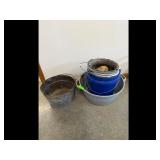 Mixed lot of 3 Buckets and Basin
