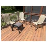 Mixed lot of Patio Sling Chairs Ottoman Side Table