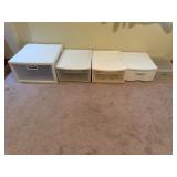 Mixed lot of 5 Plastic Storage Drawers Bins