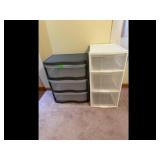Mixed lot of 2 Plastic Drawer Storage Carts