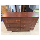 Brown Wooden Dresser Six Drawers