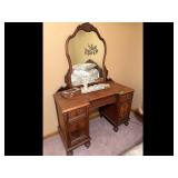 Antique Brown Vanity Dressing Table Mirror