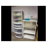 Mixed lot of White Plastic Storage Shelving