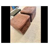 Mixed lot of Brown Ottomans and Side Table
