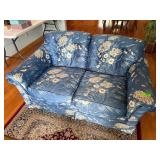 International Furniture Blue Floral Loveseat