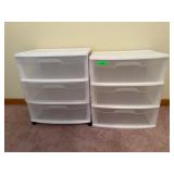 Mixed lot 2 Sterilite 3 Drawer Storage Units