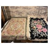 Vintage Floral Hooked Rugs Set