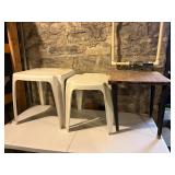 Mixed Lot of 3 Stacking Side Tables White Wood