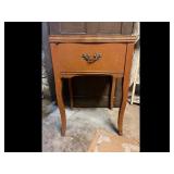 Vintage Wooden Side Table with Drawer Brown
