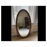 Ornate Gold Oval Carved Frame Mirror