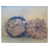 Woven Basket Floral Arrangement Corn Husk Wreath