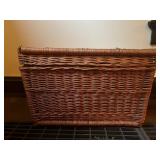 Vintage Brown Wicker Storage Chest
