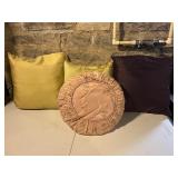 Set of Decorative Throw Pillows Gold Yellow...