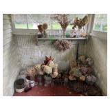 Mixed Lot Dried Hydrangea Arrangements Vases