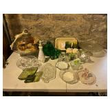 Mixed lot of Vintage Glassware Serving Pieces