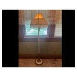 Vintage Cream Floor Lamp Ornate Shade