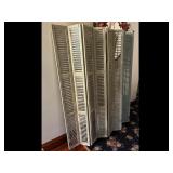Vintage Light Green Folding Room Divider Screen