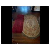 Mixed lot of Oval Floral Rug Red Runner Rug