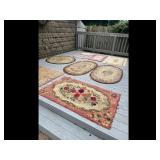 Vintage Multi-color Floral Hook Rugs
