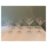 Set of 8 Martini and Margarita Glasses