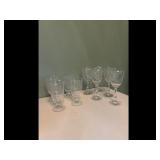 Mixed lot of 9 Etched Wine Glasses Tumblers