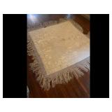 Vintage Embroidered Shawl Scarf Cream