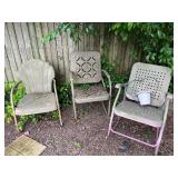 Mixed Lot of 3 Vintage Metal Patio Chairs