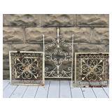 Mixed Lot of 3 White Metal Garden Trellis Panels
