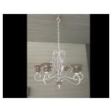 Vintage White Metal Chandelier