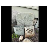 Mixed lot Vintage Metal Herb Planters Decor