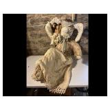 Vintage Handmade Folk Art Doll Bunny Set