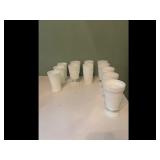 Set 12 White Milk Glass Tumblers Goblets