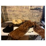 Mixed lot of Vintage Mink Fur Stoles Handbag