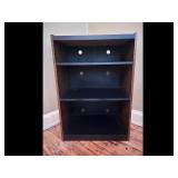 Dark Wood Black 3 Shelf Media Stand Bookcase
