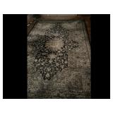 Large Oriental Area Rug Black Gray Beige
