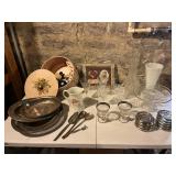 Mixed lot of Vintage Glassware Silverplate Decor