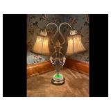 Vintage Double Light Floral Table Lamp