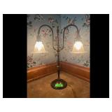 Vintage Brass Double Arm Table Lamp