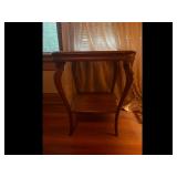 Antique Wooden Side Table with Shelf