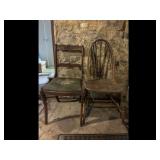 Antique Wood Chairs Set of 2