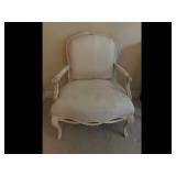 Vintage French Country Upholstered Armchair