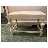 Vintage White Side Table Turned Legs