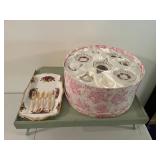 Vintage Floral Tea Set with Tray Utensils