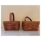 Longaberger Handwoven Lot of 2 Baskets 1990s