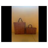 Longaberger 1990 Handwoven 2 PC Basket Set